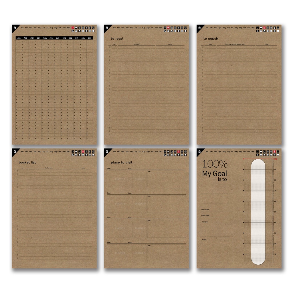 日付なしデジタルプランナー(クラフト) NO.11