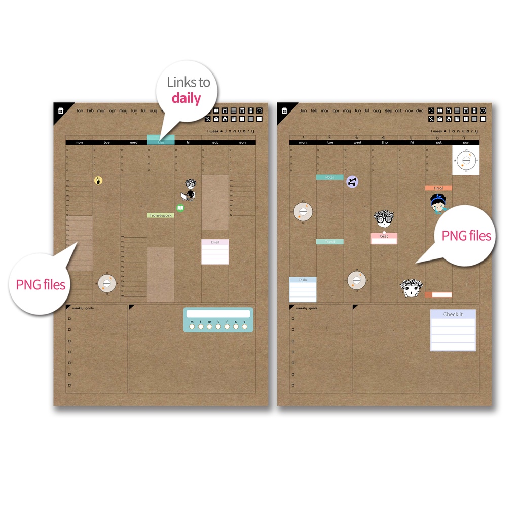 日付なしデジタルプランナー(クラフト) NO.11