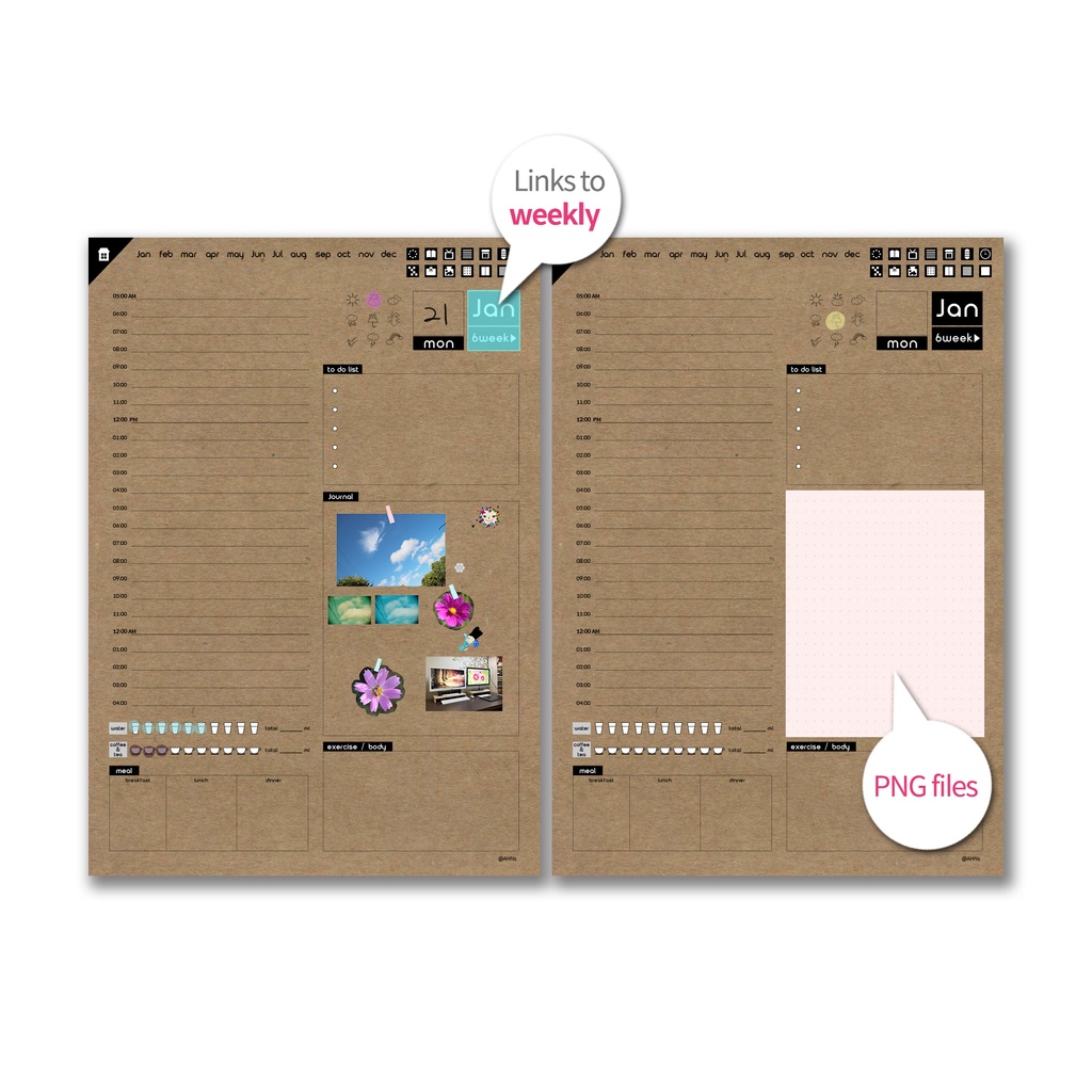 日付なしデジタルプランナー(クラフト) NO.11