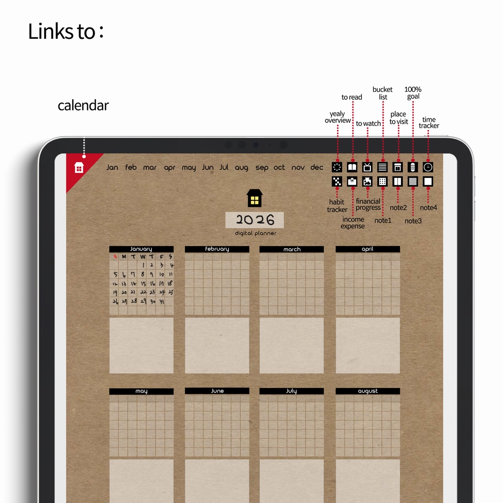 日付なしデジタルプランナー(クラフト) NO.11