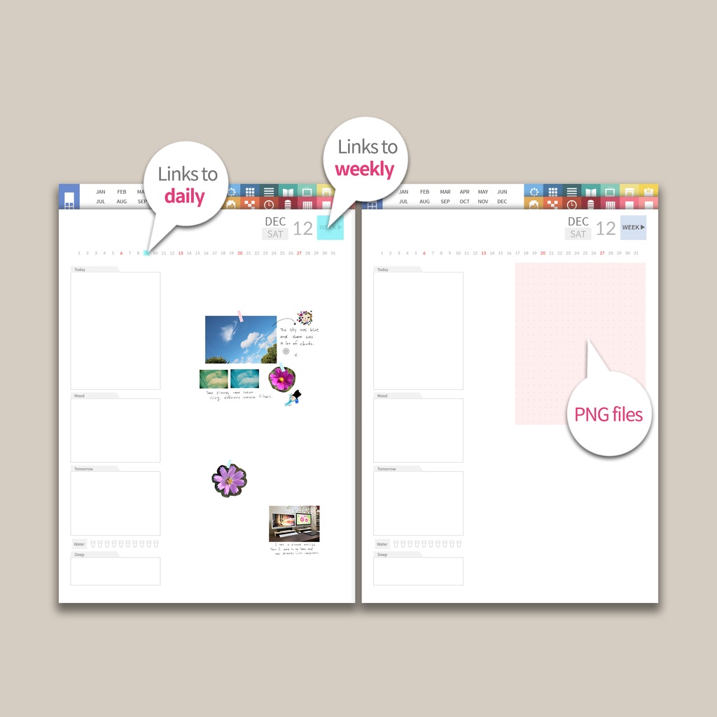 2026デジタルプランナー縦型 - レインボー NO.18