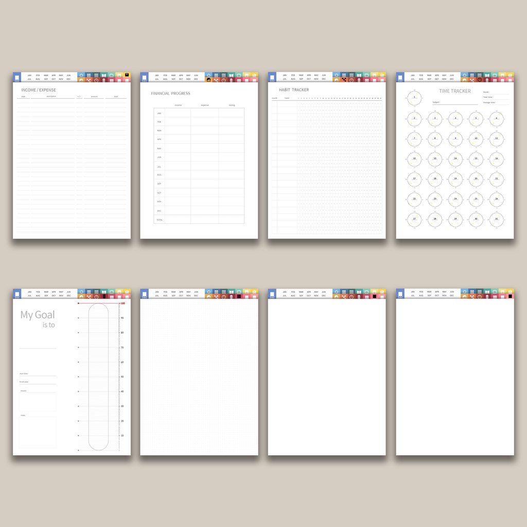 2026デジタルプランナー縦型 - レインボー NO.18