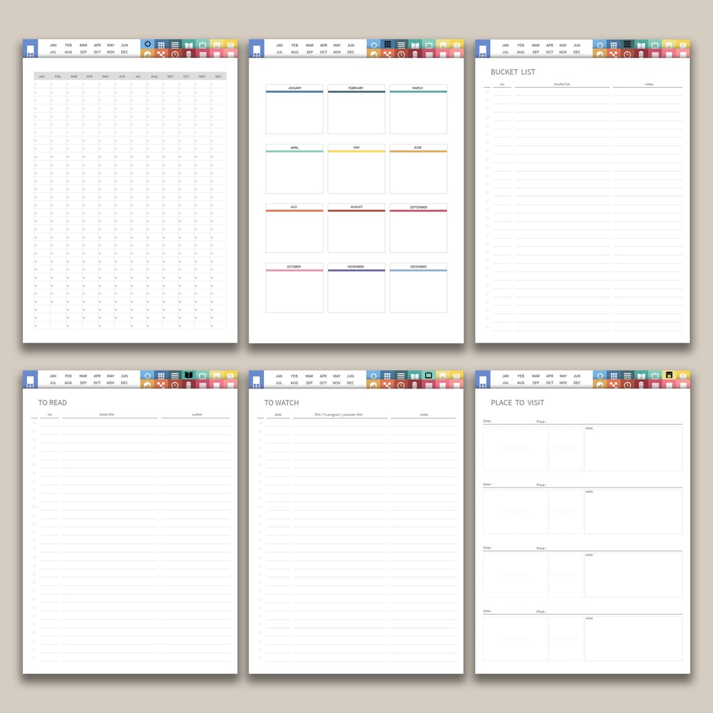 2026デジタルプランナー縦型 - レインボー NO.18