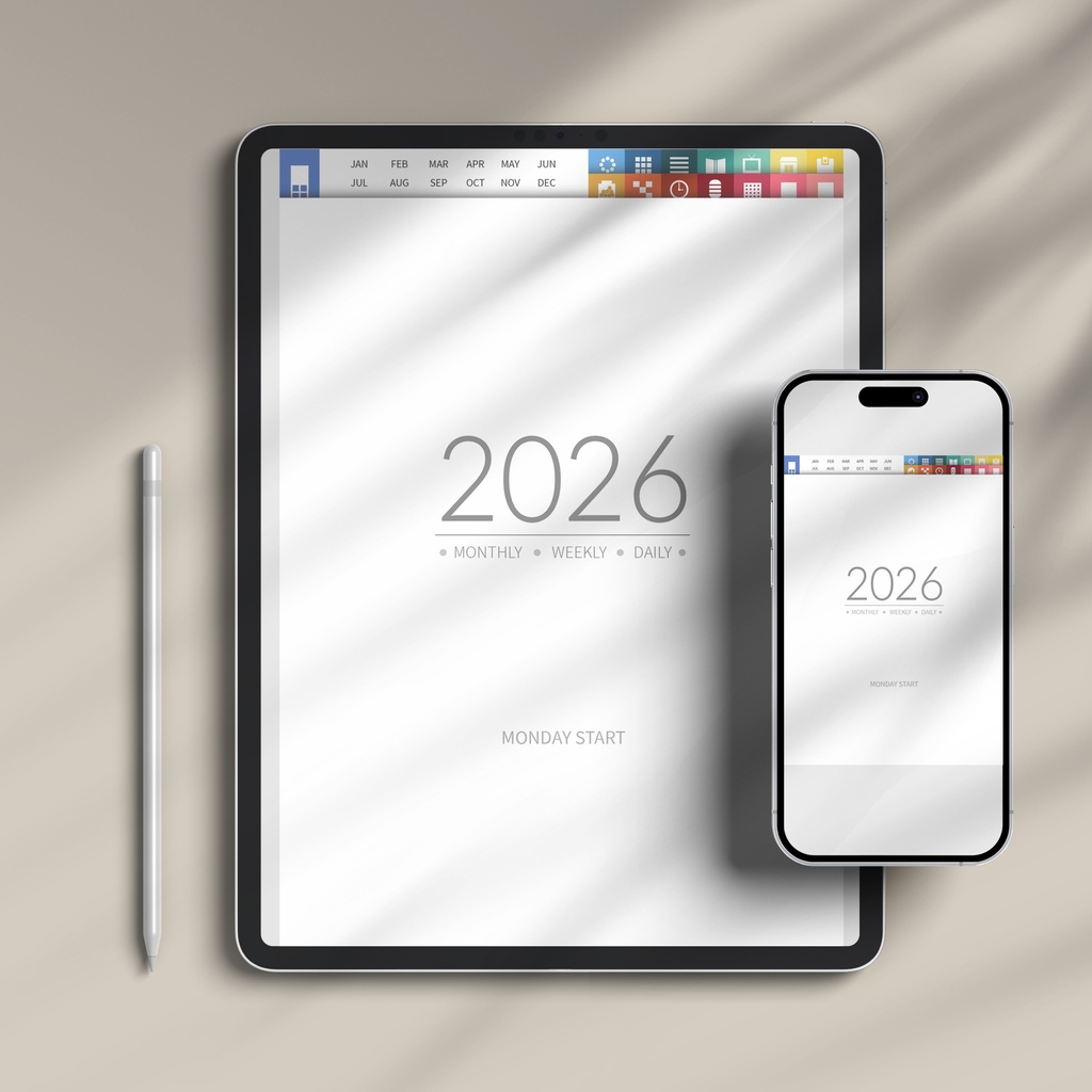 2026デジタルプランナー縦型 - レインボー  NO.18