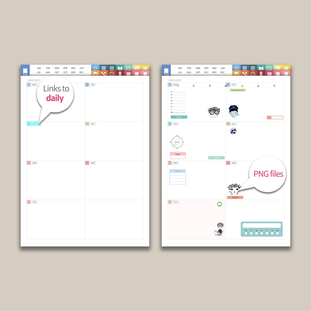 2026デジタルプランナー縦型 - レインボー NO.18