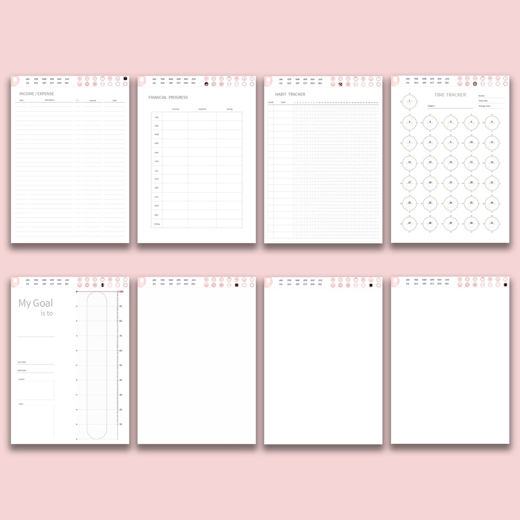 2026デジタルプランナー縦型 - ピンク NO.19