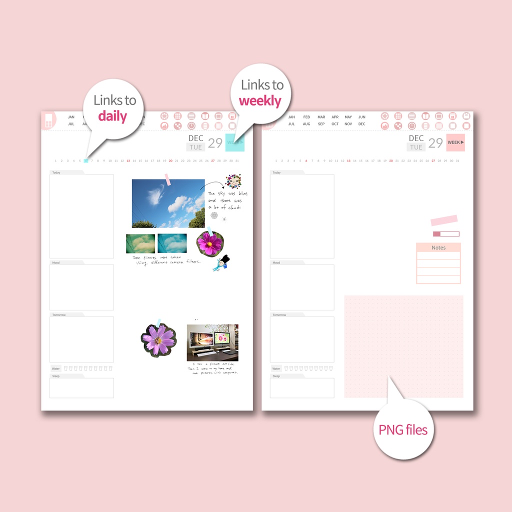 2026デジタルプランナー縦型 - ピンク NO.19