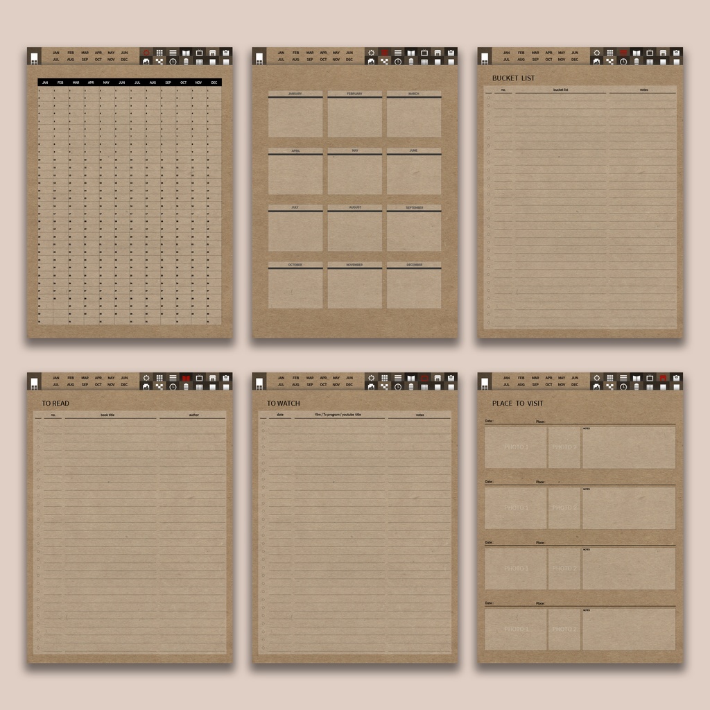 2026デジタルプランナー縦型 クラフト NO.20