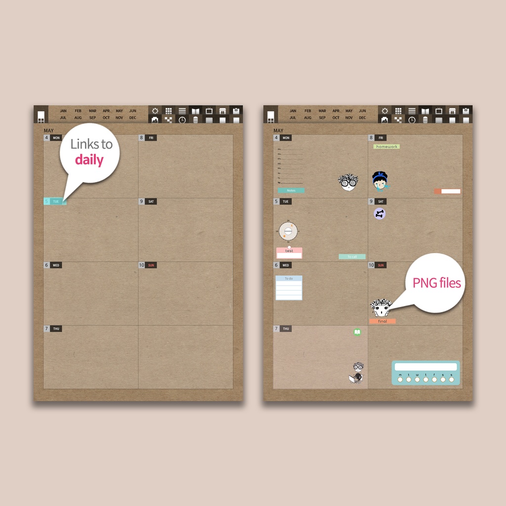 2026デジタルプランナー縦型 クラフト NO.20