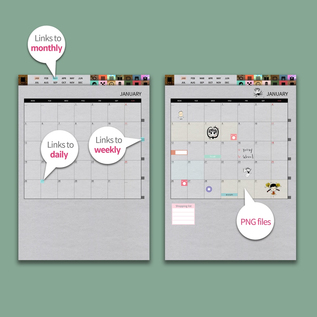 2026デジタルプランナー縦型 クラフト NO.21