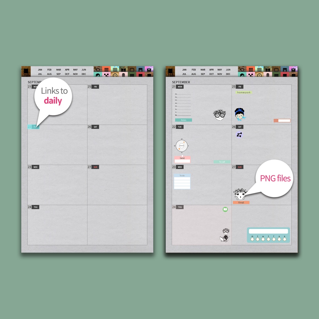 2026デジタルプランナー縦型 クラフト NO.21