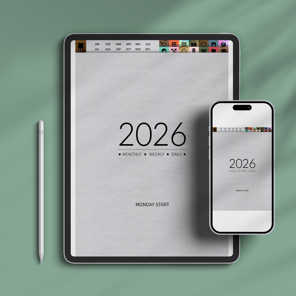 2026デジタルプランナー縦型  クラフト  NO.21