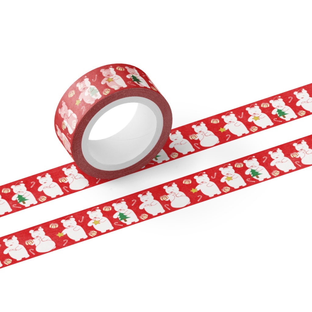 個大クマさんとクリスマスマスキングテープ 個大屋さん Booth