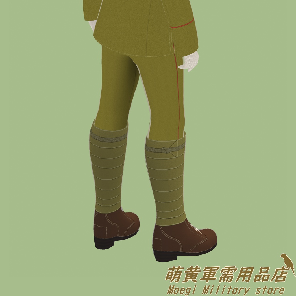 (VRoidテクスチャ)巻脚絆・軍靴セット
