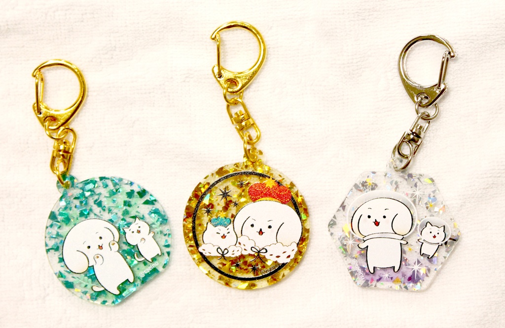 たえいぬ&たえねこゴールドアクリルキーホルダー