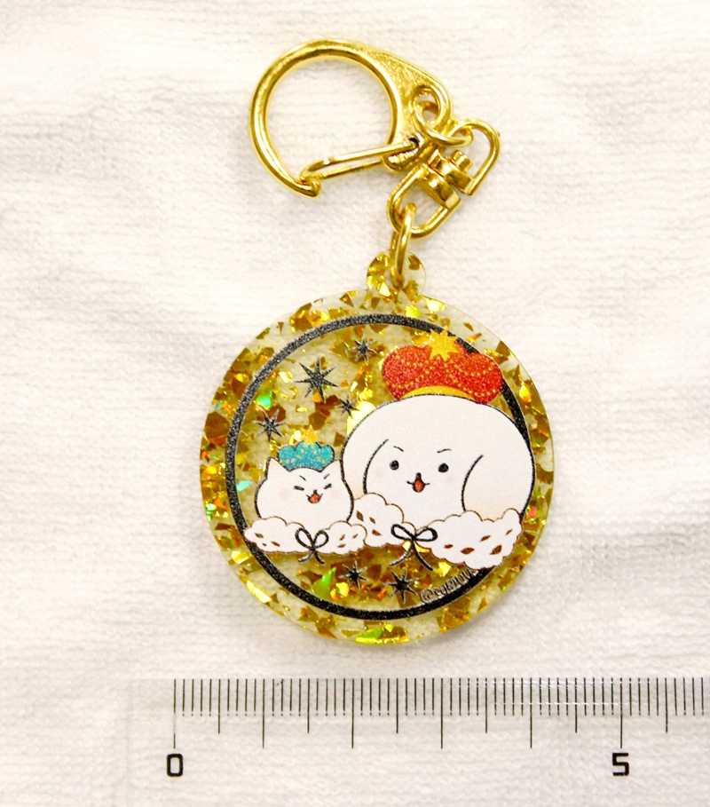 たえいぬ＆たえねこゴールドアクリルキーホルダー　