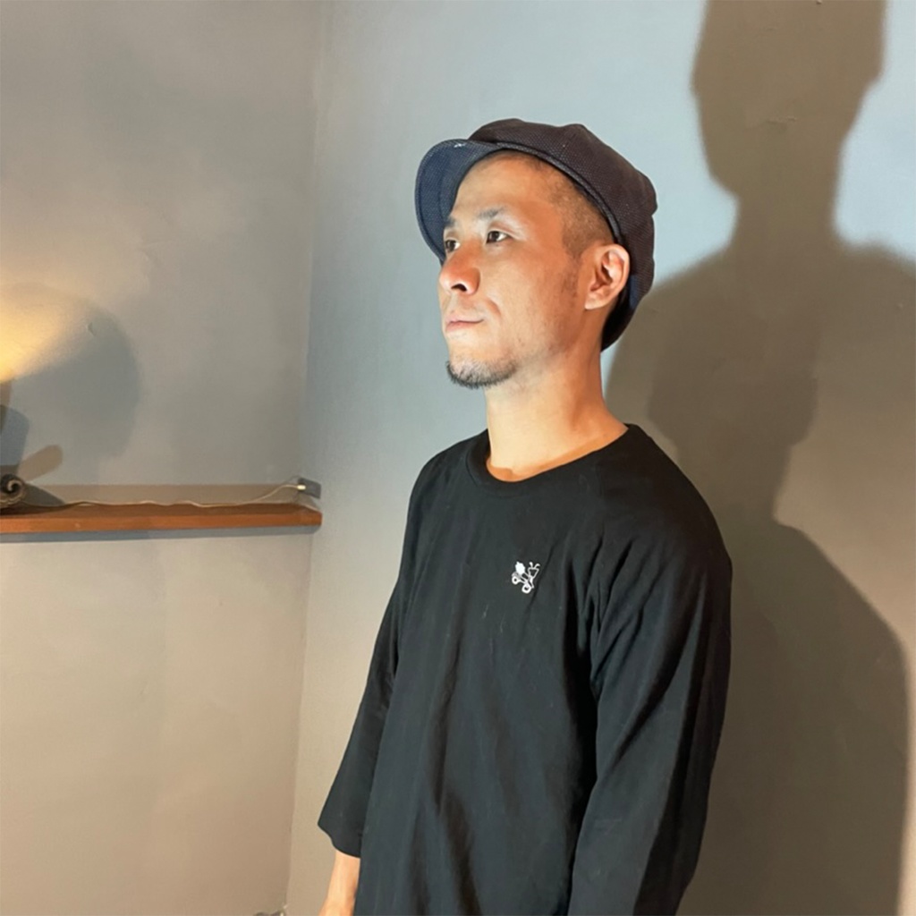 らいおん丸刺繍3/4ラグランスリーブTシャツ