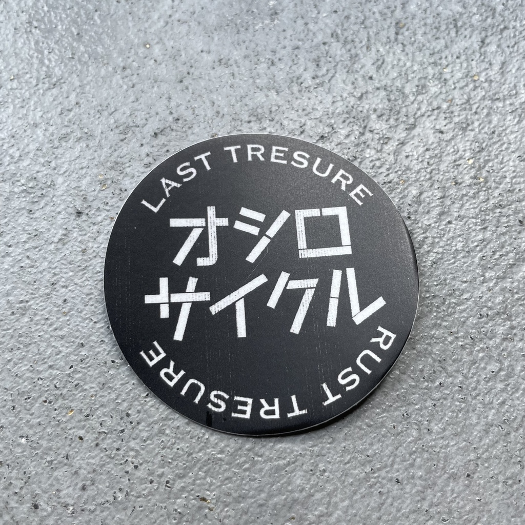 オシロサイクルロゴステッカー白黒