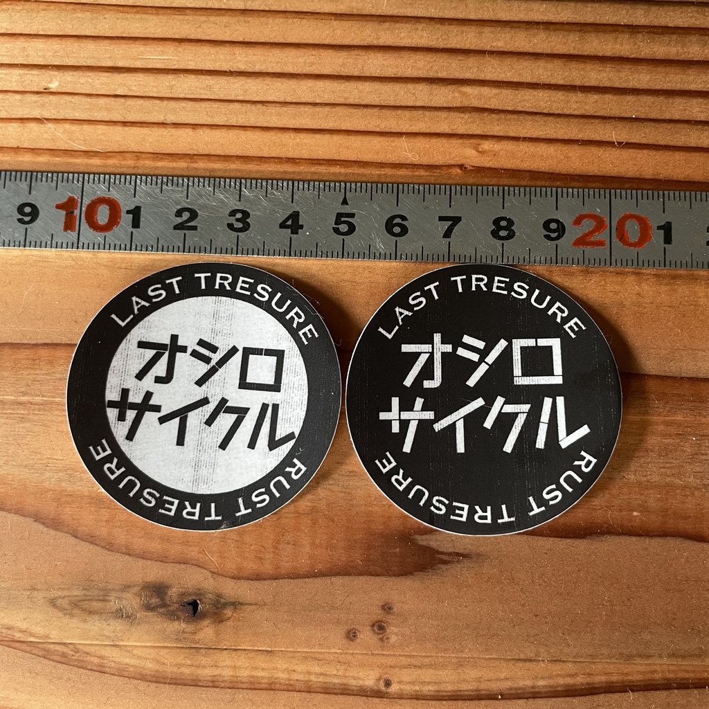 オシロサイクルロゴステッカー白黒