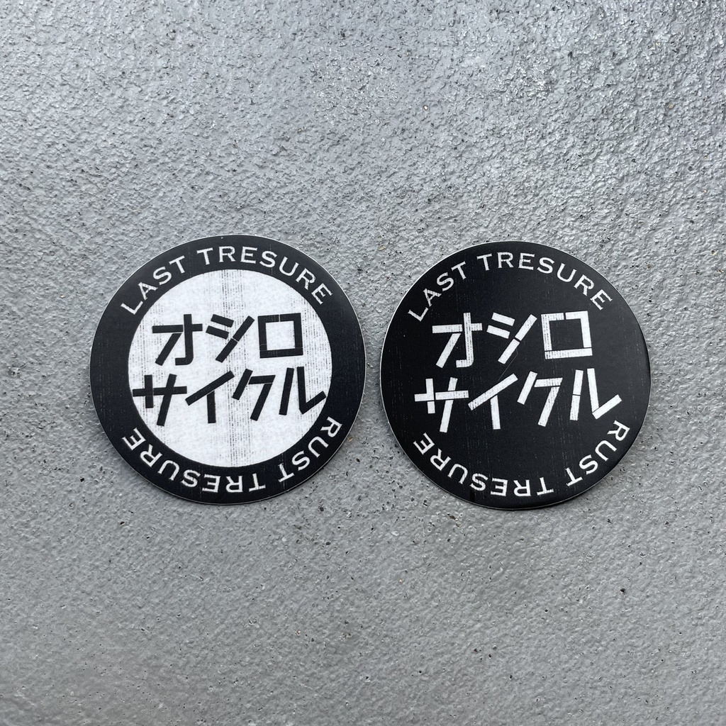 オシロサイクルロゴステッカー白黒