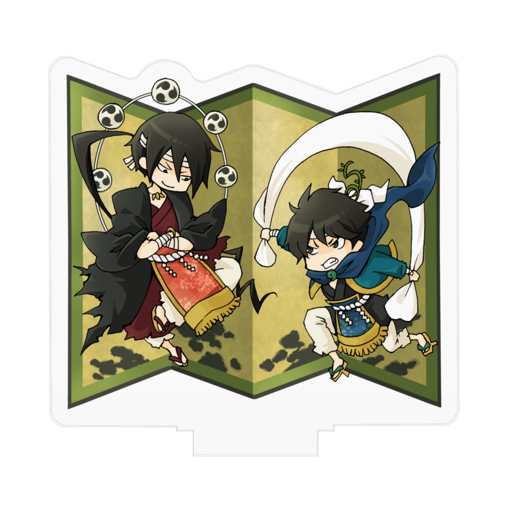 風神雷神図屏風風アクリルフィギュア