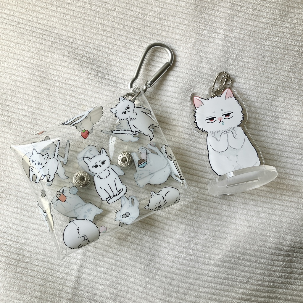 PVCケース　銀猫