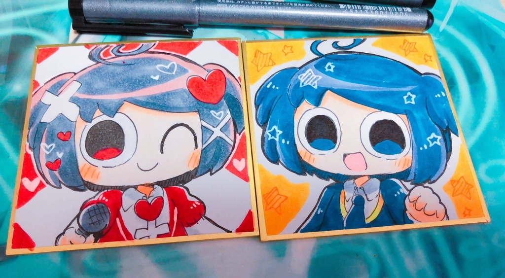 手描き豆色紙(6種)