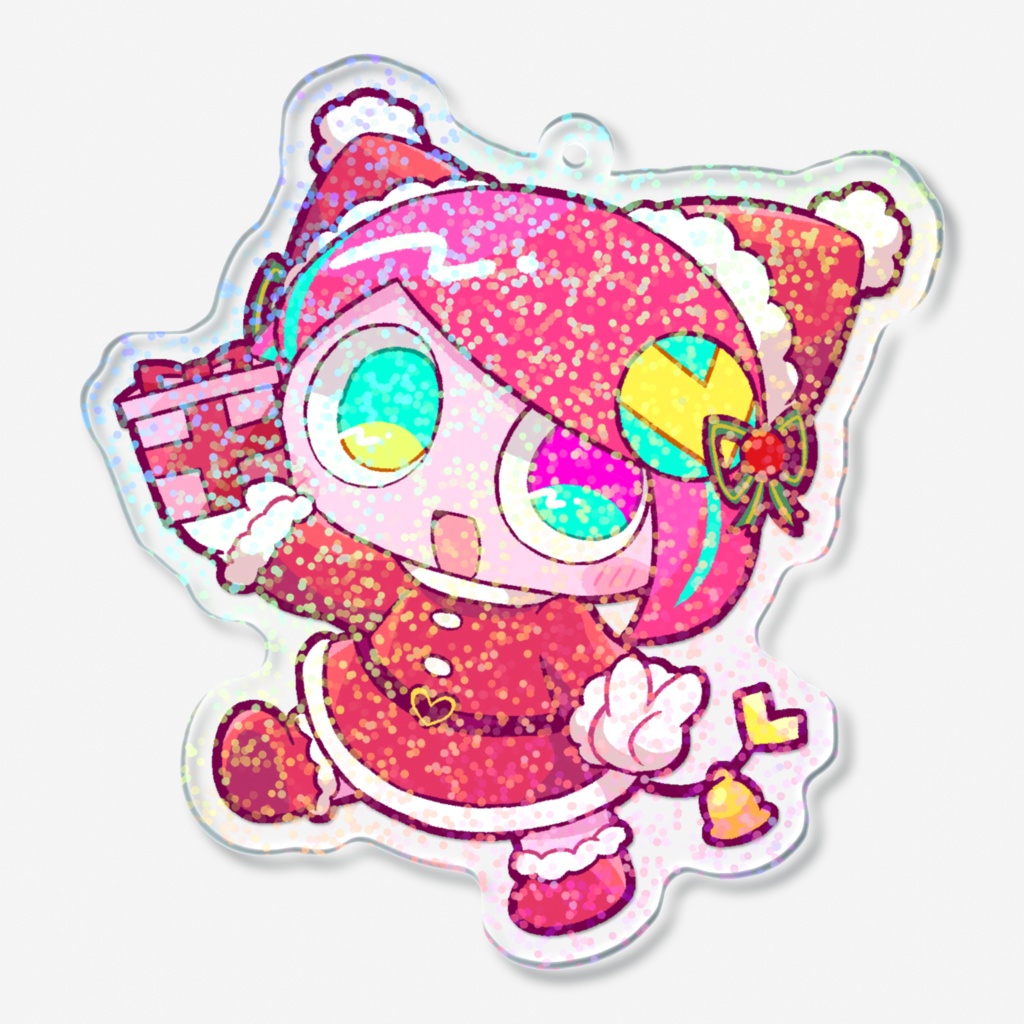 ぽよろいどサンタのきらきらアクリルキーホルダー(躁•鬱)