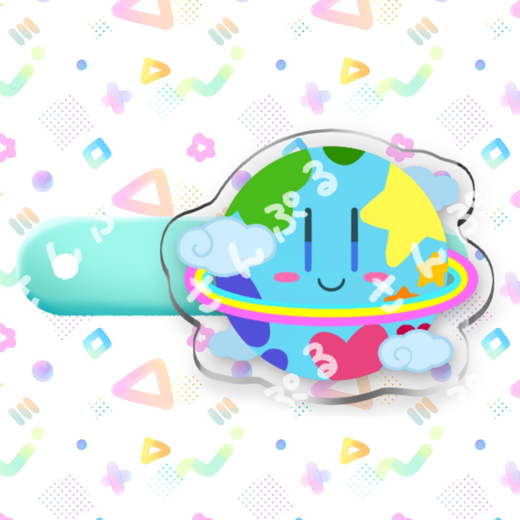 ペポン星アクリルヘアクリップ