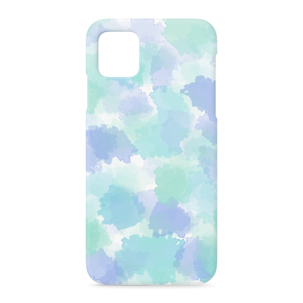 水彩風 iPhoneケース【green×blue】