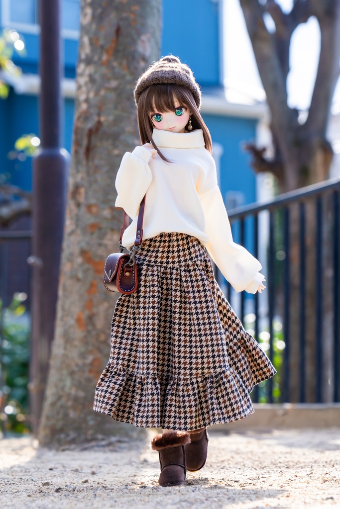 【10月13日開始】DDサイズ タートルニット＆ティアードスカート2点セット