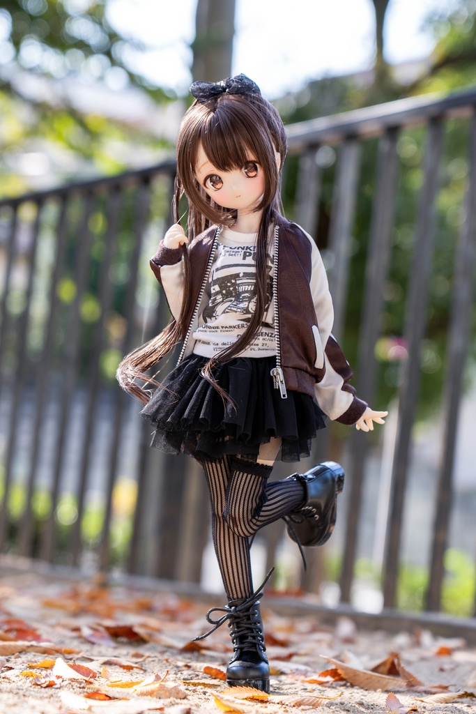 MDDサイズスカジャン単品 ブラウン×ホワイト