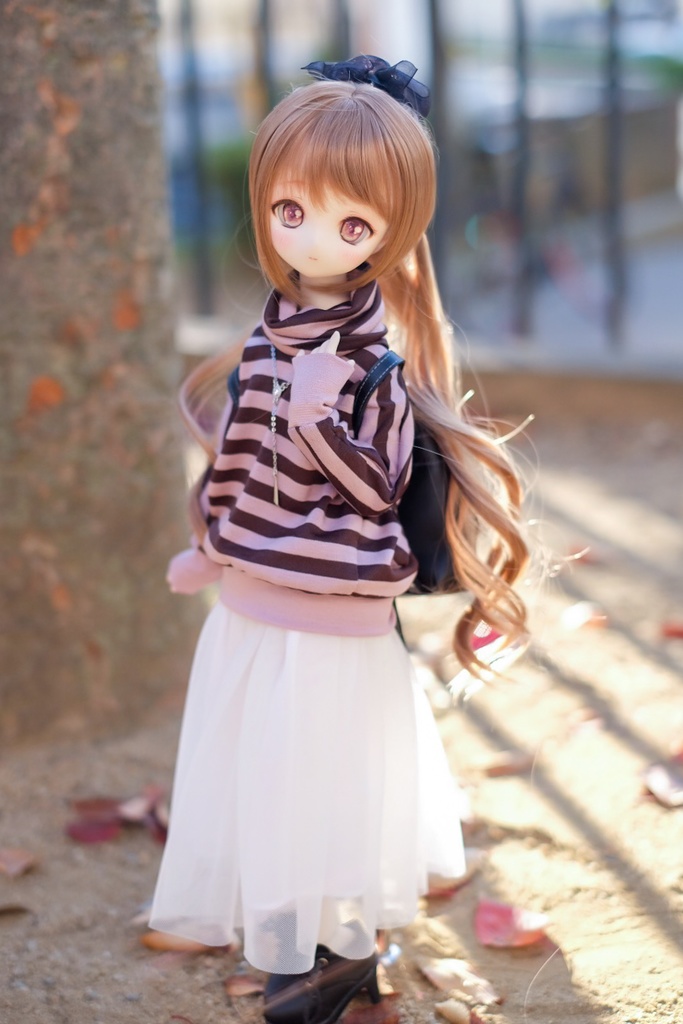 MDDタートルカットソー(ボーダー)&チュールロングスカート2点セット