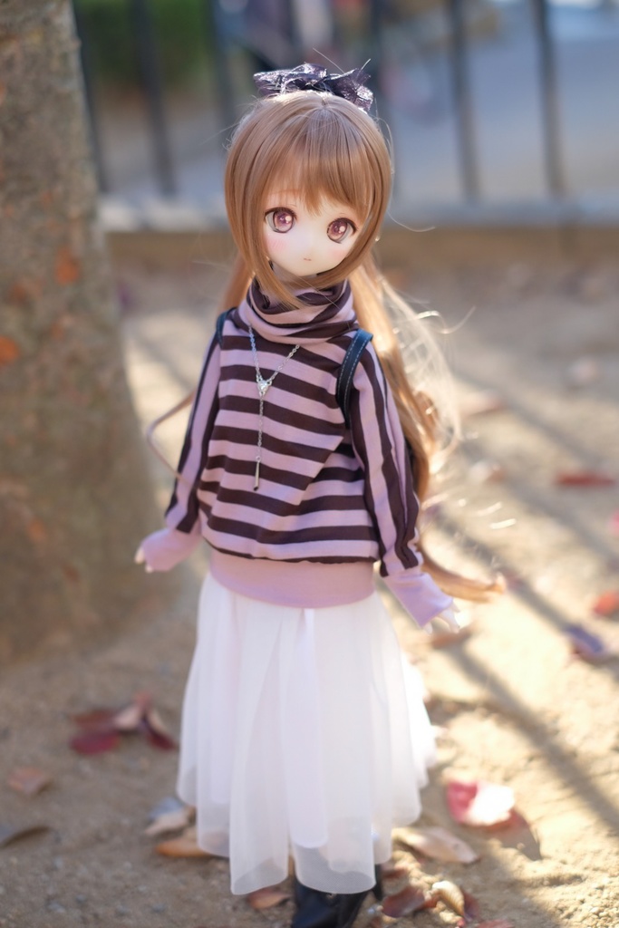 MDDタートルカットソー(ボーダー)&チュールロングスカート2点セット