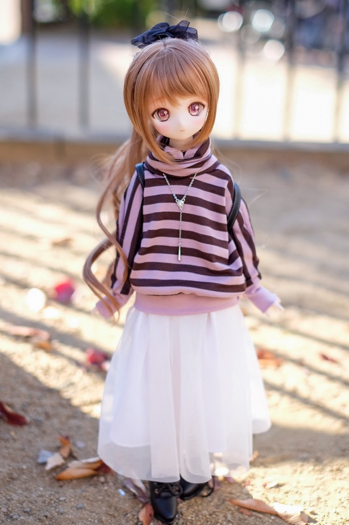 MDDタートルカットソー(ボーダー)＆チュールロングスカート2点セット