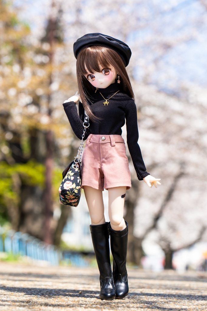 MDDサイズ/タートル(ブラック)＆ショートパンツ(スモーキーピンク)2点セット