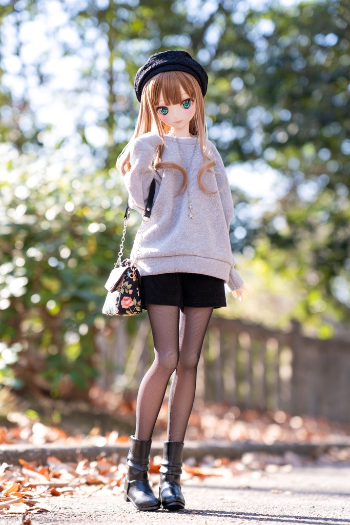 DD/S〜L胸サイズ ニット(グレー)＆ショートパンツ(ブラック)2点セット