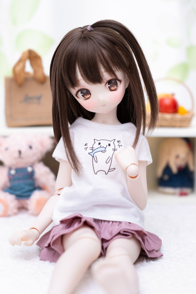 MDD S〜L胸サイズ アイロンプリント(ネコ)フレンチスリーブTシャツ単品