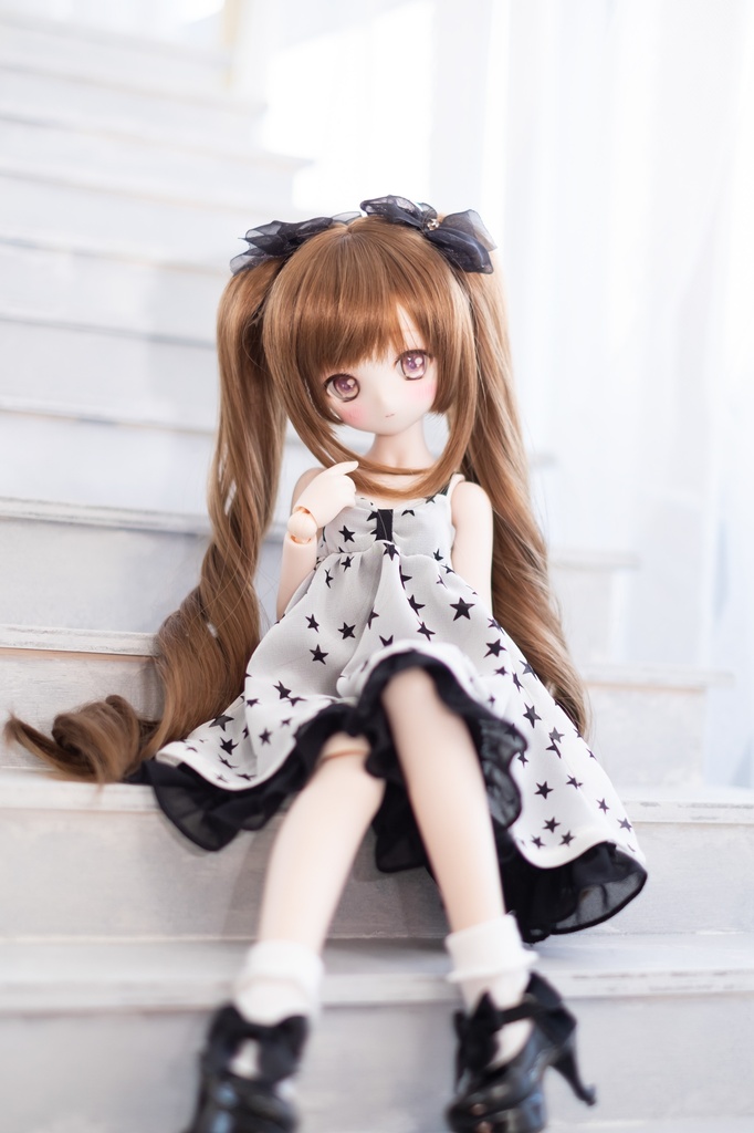 MDD/S〜M胸サイズ星柄シフォンワンピース単品
