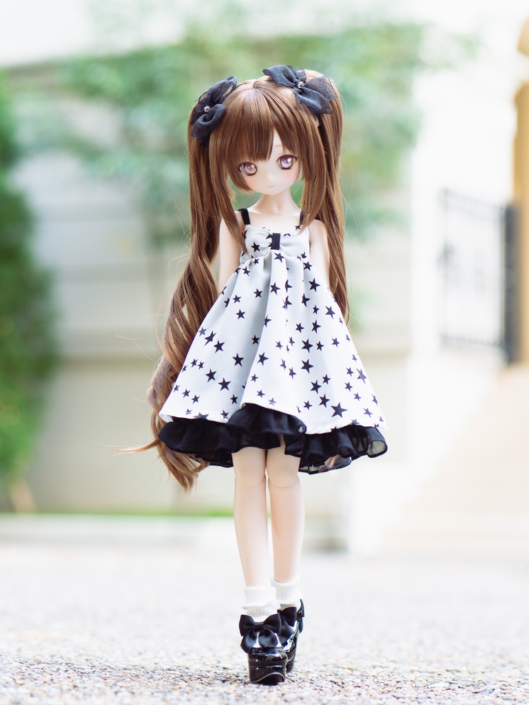 MDD/S〜M胸サイズ星柄シフォンワンピース単品
