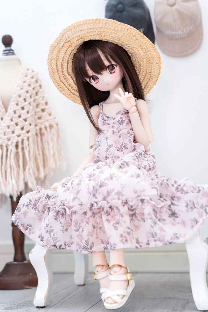 【9月26日開始】MDD/S〜M胸サイズ花柄シフォンワンピース単品