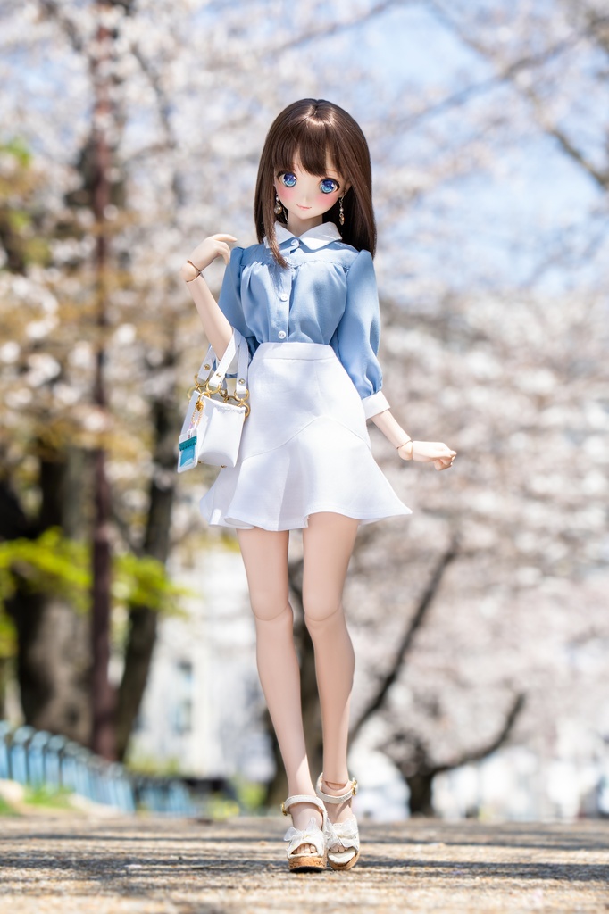 【受注】DD S〜L胸サイズ 七分袖ブラウス＆ミニマーメイドスカート 2点セット