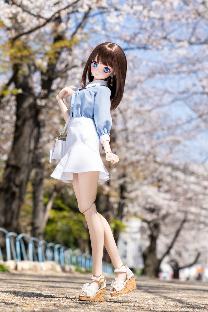 【受注】DD S〜L胸サイズ 七分袖ブラウス＆ミニマーメイドスカート 2点セット