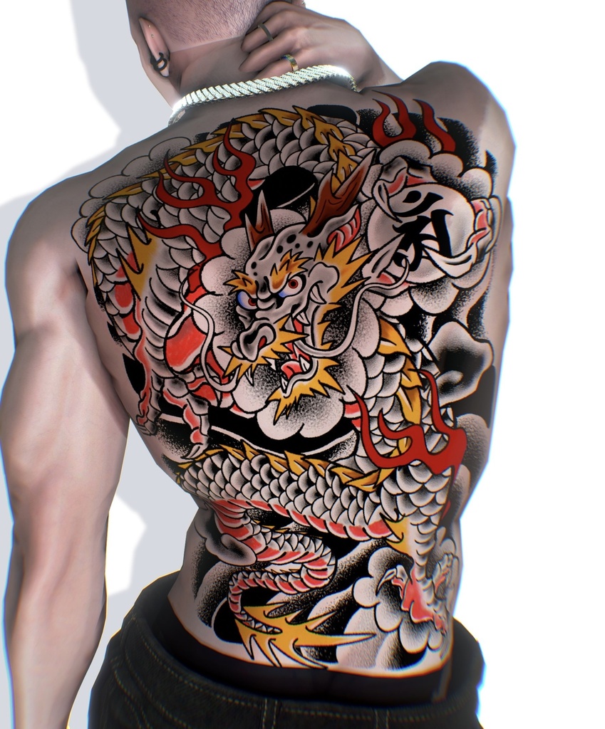 龍炎 DRAGON BACK TATTOO|和彫り