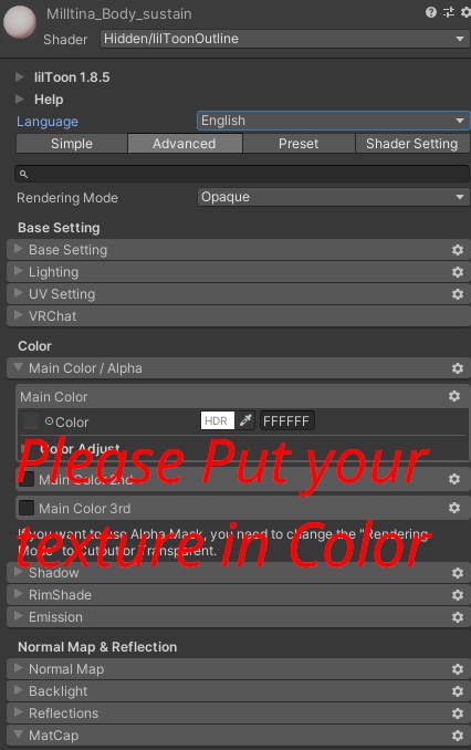 Milltina Face,Body Materials