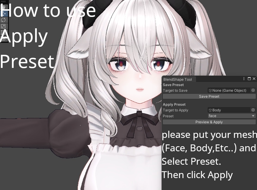 Blend Shape Save, Apply Tool