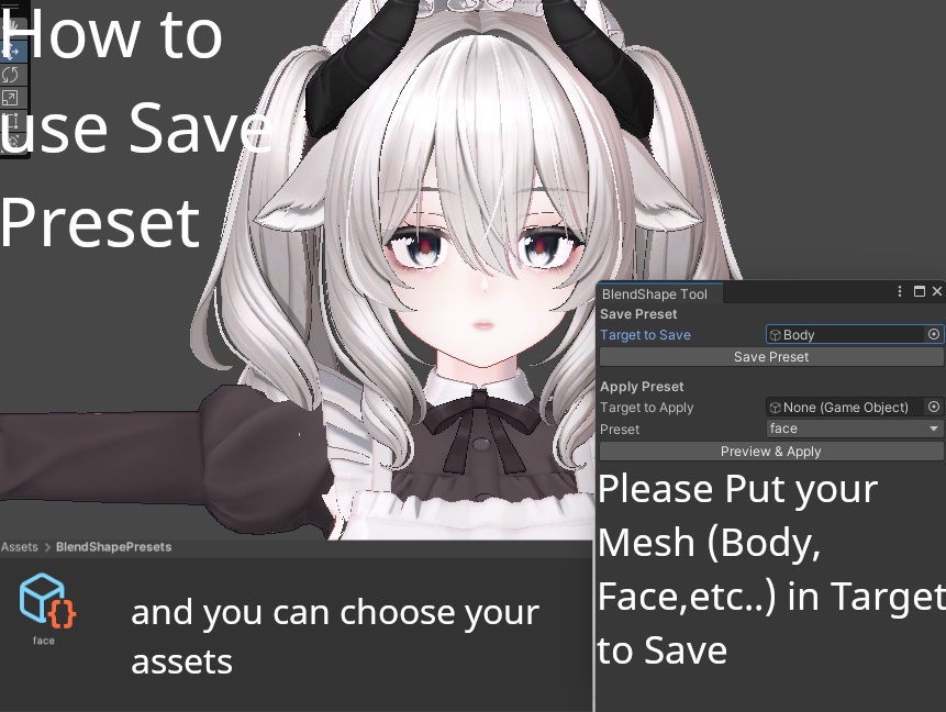 Blend Shape Save, Apply Tool