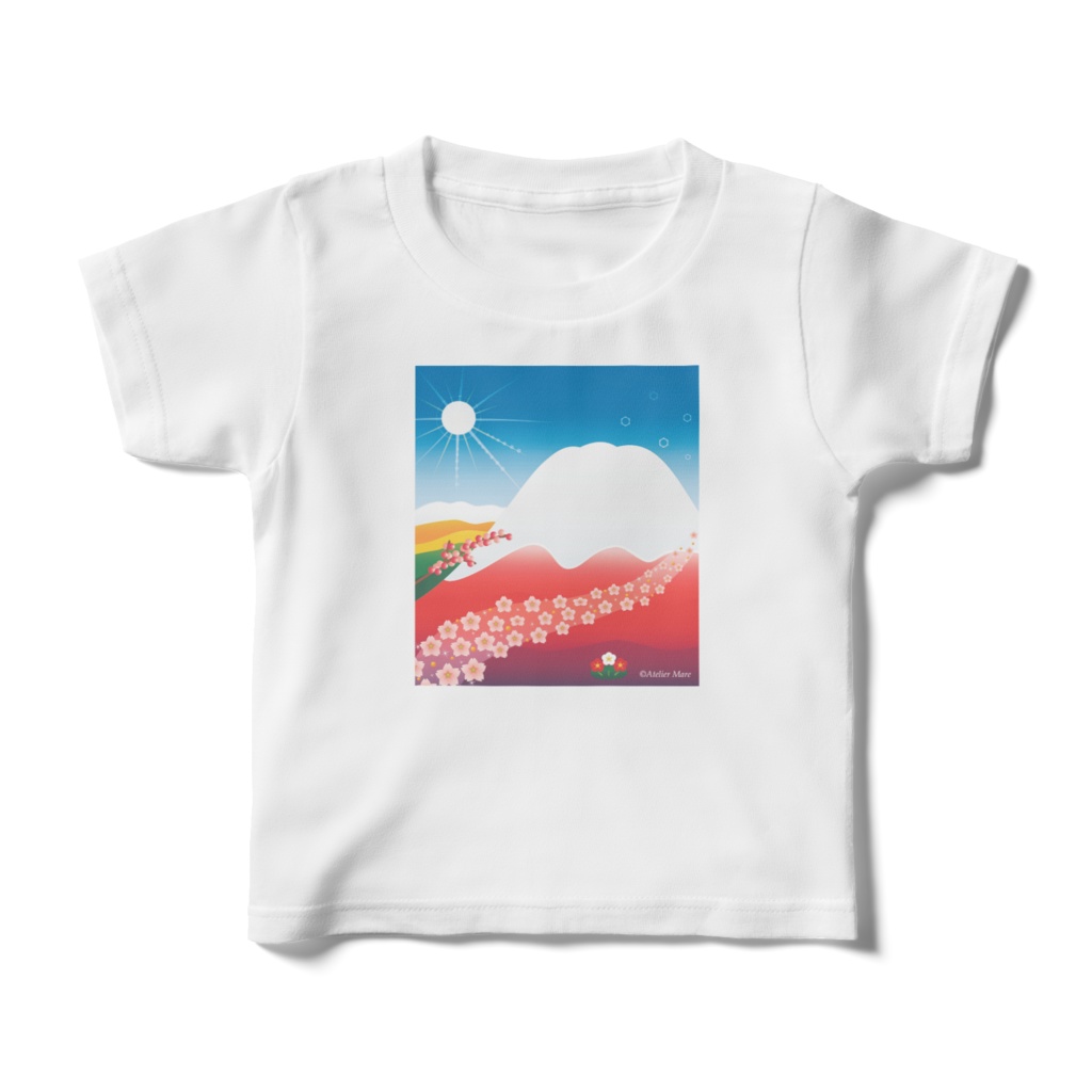 富士山と桜　キッズTシャツ