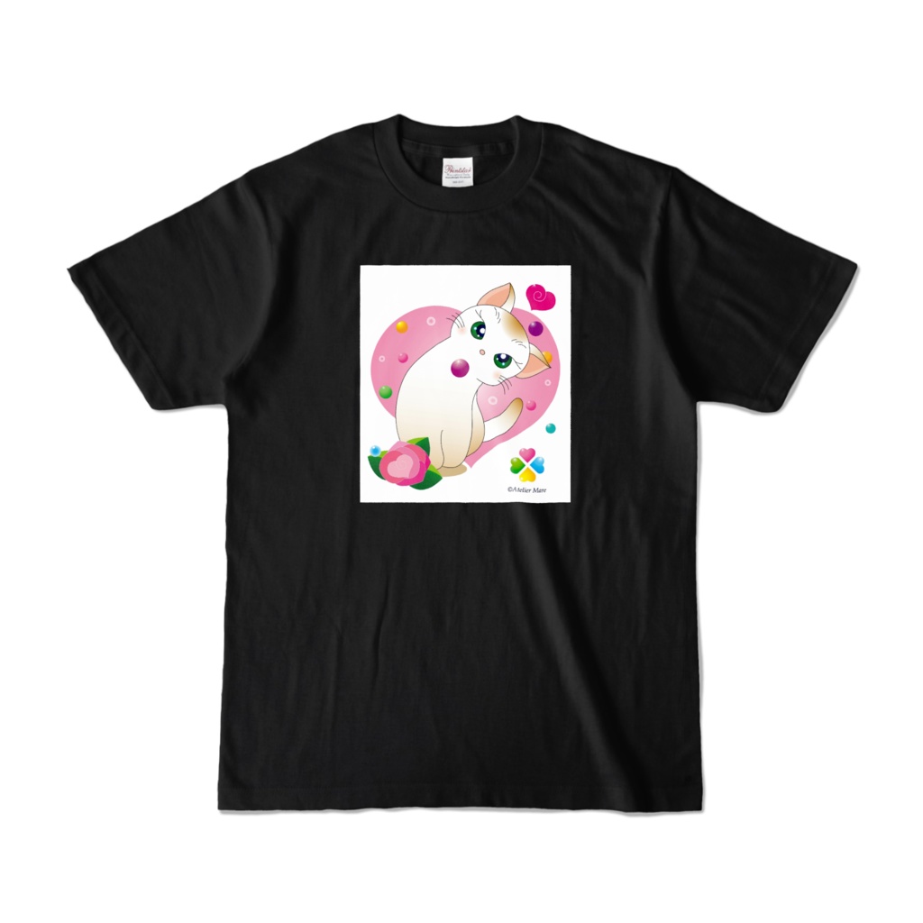 ナタリーハート型（ピンク）黒Tシャツ