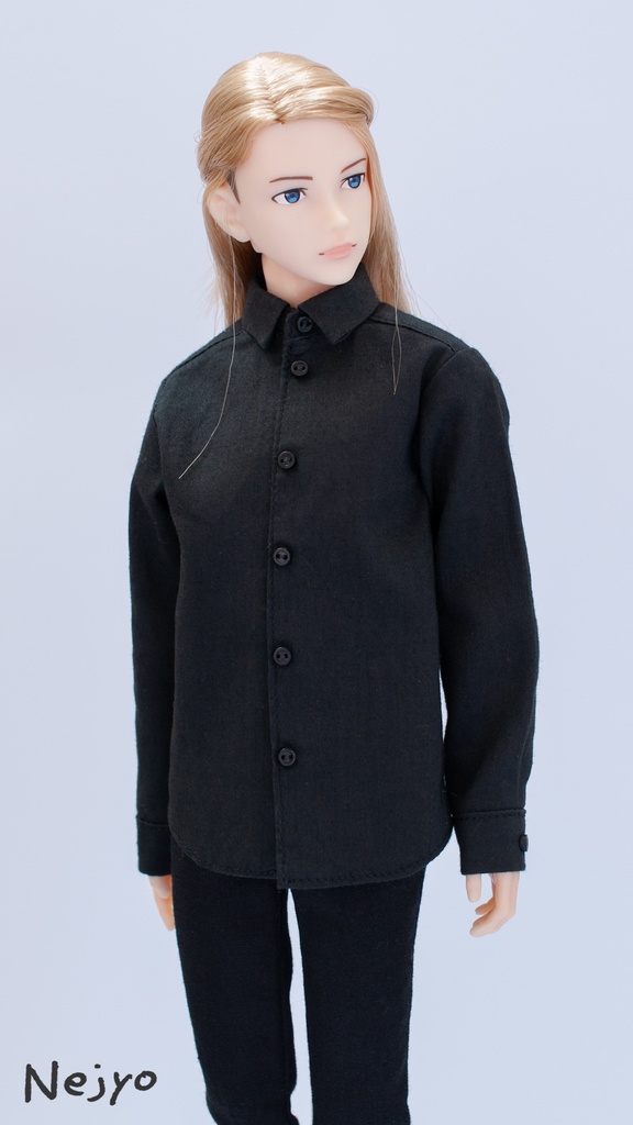 【六分の一男子図鑑】長袖シャツ『黒』